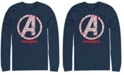 Fifth Sun Marvel Men's Avengers Endgame Line Art Logo, Long Sleeve T-shirt